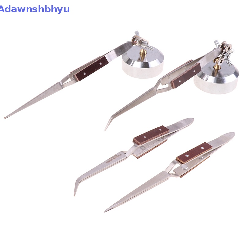 Adhyu Jewelry Solder Pinset Lurus Ujung Lengkung Selflock Welding Tweezer Tool ID