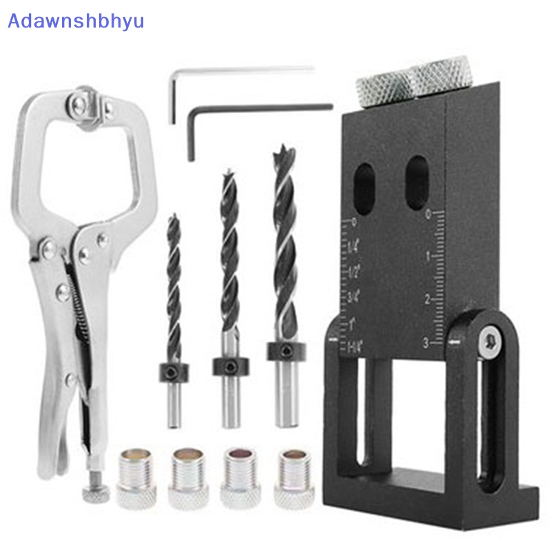 Adhyu Pocket Hole Jig Kit 15-derajat Sudut Bor Panduan Pelubang Pelubang Pelubang Locator Jig ID