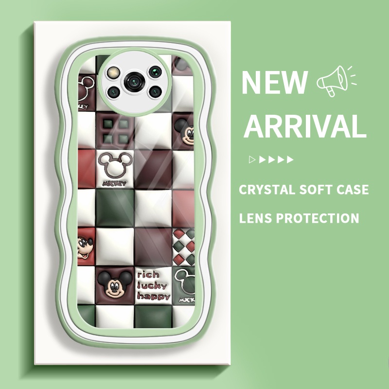 PARABA Case Soft Case Untuk For Poco X3 X3 Pro X3 NFC For Poco M3 M5 Casing Kotak kotak Mickey Bingk