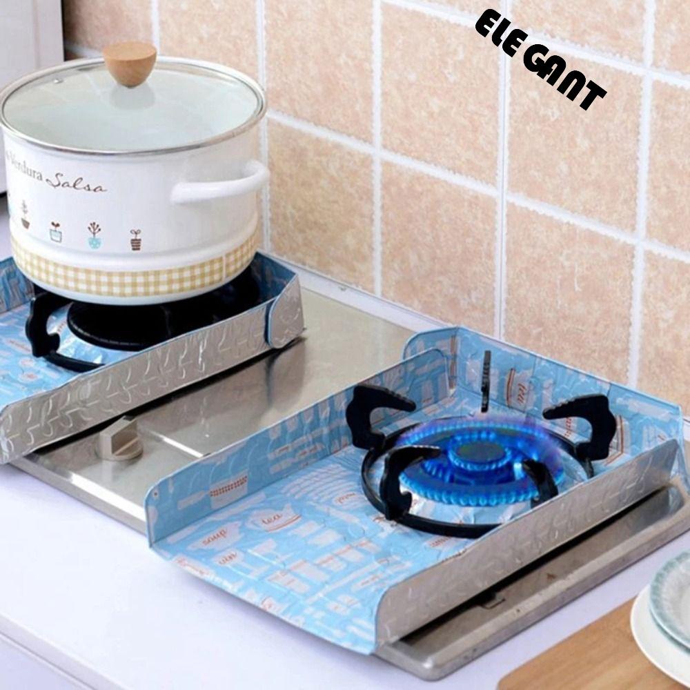 [Elegan] Tatakan Kompor Gas Tahan Suhu Tinggi 2buah Peralatan Masak Aksesoris Dapur Aluminium Foil Insulation Pad