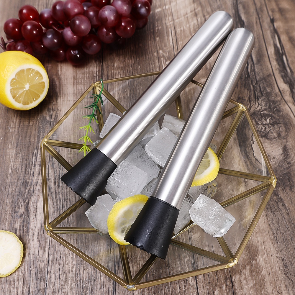 Stainless Steel Palu Es Penghancur Es Mixing Rod Lemon Squeezed Stick Buah Tumbuk Muddler Untuk Cocktails Minuman Jus Bartender Profesional Alat Bar Rumah