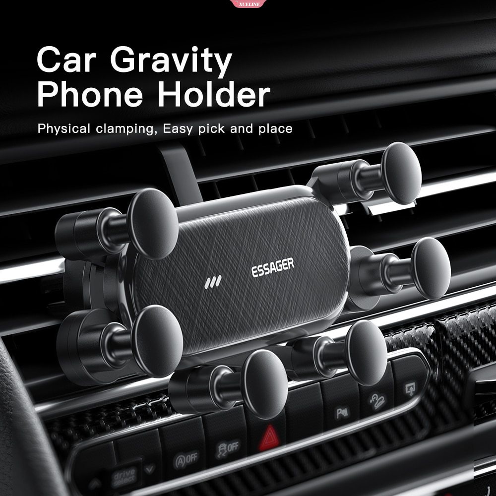 Essager Six Points Gravity Car Phone Holder Air Vent Clip GPS Mount Stand Untuk Xiaomi Smartphone Holder Support [ZXL]