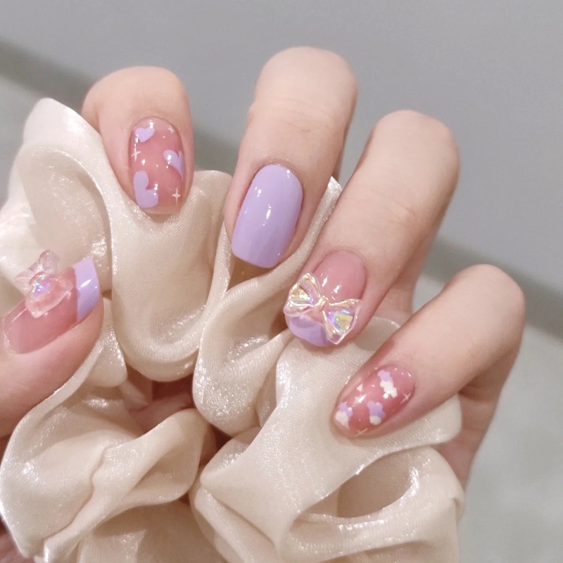 Z088 24Pcs DIY Kuku Palsu French Cool Finger Nail Art Stiker Kuku Palsu