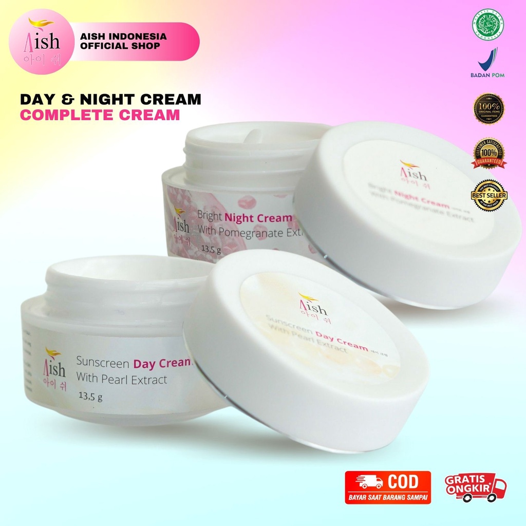 Aish Cream SunScreen Day dan Night Cream / krim siang malam aish