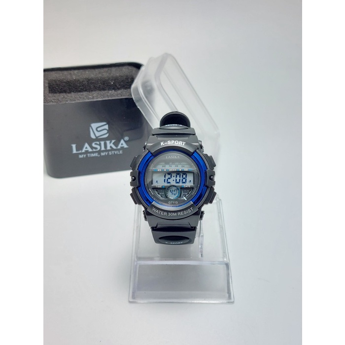 [NEW] Jam Tangan Digital Lasika Type 7113 | Jam Tangan Anak Cewe Cowo - Hitam Biru