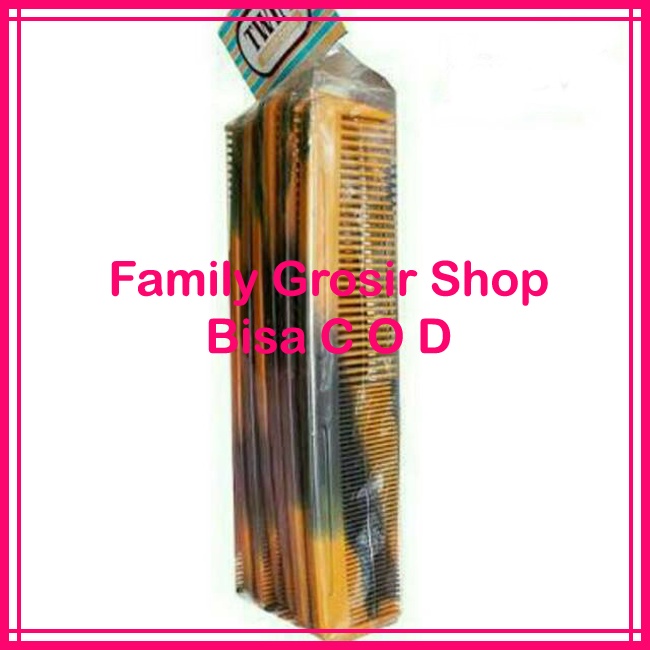 Beauty Comb Sisir Rambut Twin Lurus 20cm Coklat - Kombinasi Cantik untuk Rambut Indahmu