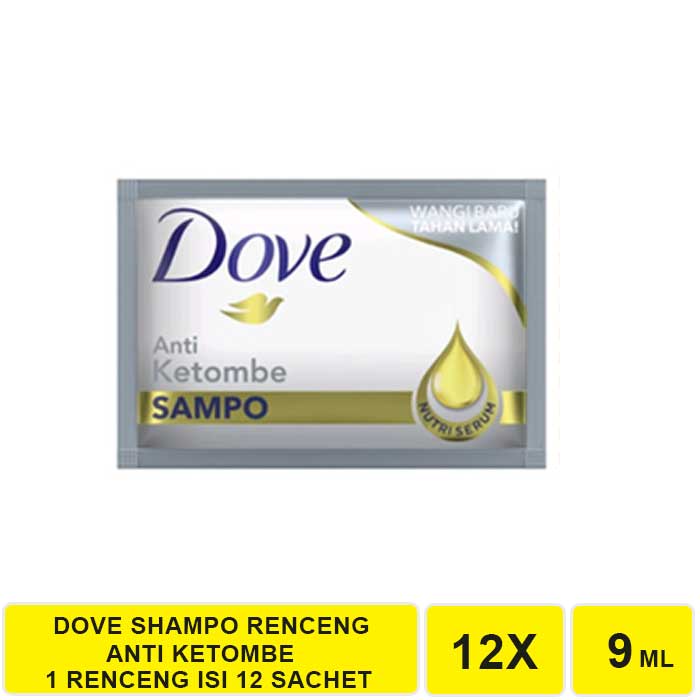 DOVE SHAMPO SACHET 1 RENCENG 12 SACHET