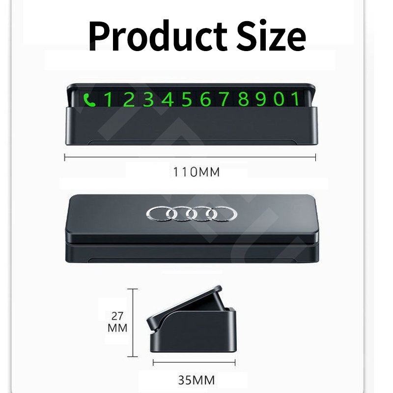 Audi Kartu Parkir Sementara Mobil Luminous Phone Number Card Plate Sticker Untuk Audi A3 8l A1 Q5 TT mk2 A5 A4 B7 B8 B5 A6 C7 C6 Q7 Q3 Q2 E-tron