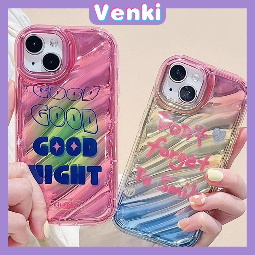 VENKI - For iPhone 11 iPhone Case Laser Reflective Transparent Phone Case TPU Soft Shockproof Airbag Case Protection Cool English Compatible with iPhone 14 13 Pro max 12 Pro Max xr