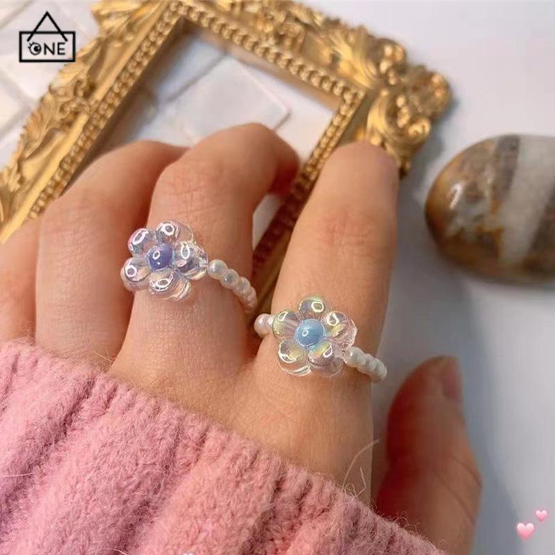 COD❤️Cincin Wanita Mutiara Pasangan Jari Telunjuk Kepribadian Serbaguna Untuk Ring Fashion-A.one