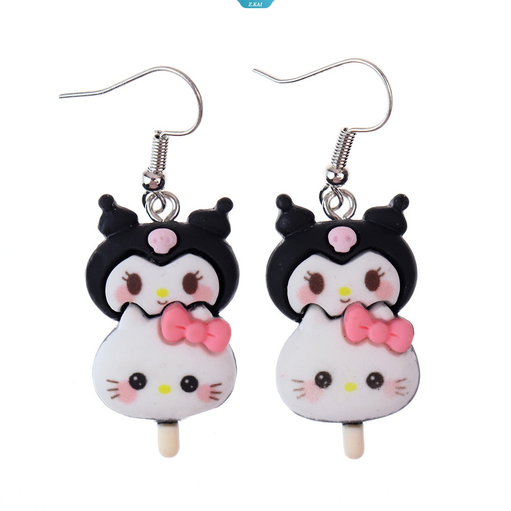 Kawaii Anime Kartun Sanrios Kuromi Mymelody Cinnamoroll Hewan String Anting Lucu Resin Handmade Telinga Perhiasan Hadiah Untuk Anak Perempuan [ZK]