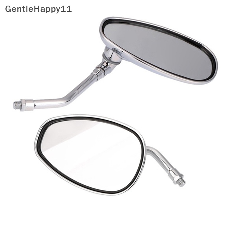 Gentlehappy 2PCS Cermin Kaca Spion Spion Motor Oval Chrome Untuk Ducati KTM Kawasaki id