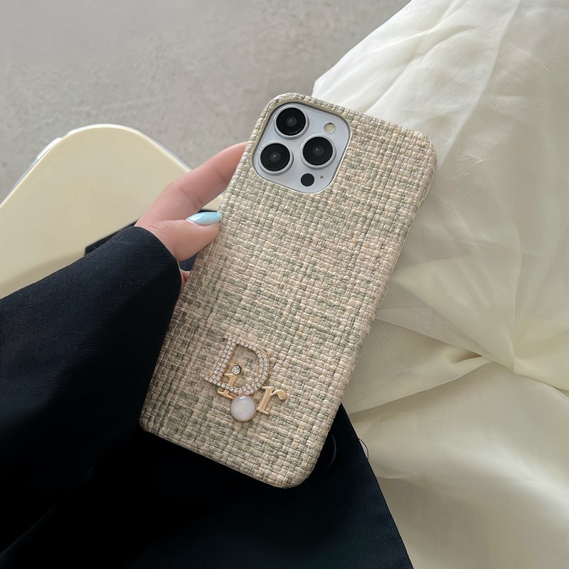 Luxury woven pattern Classical Bling Sparkly Phone Case for IPhone 11 13 12 14 PRO Max 14 Plus Phone Case for Women Girl DR