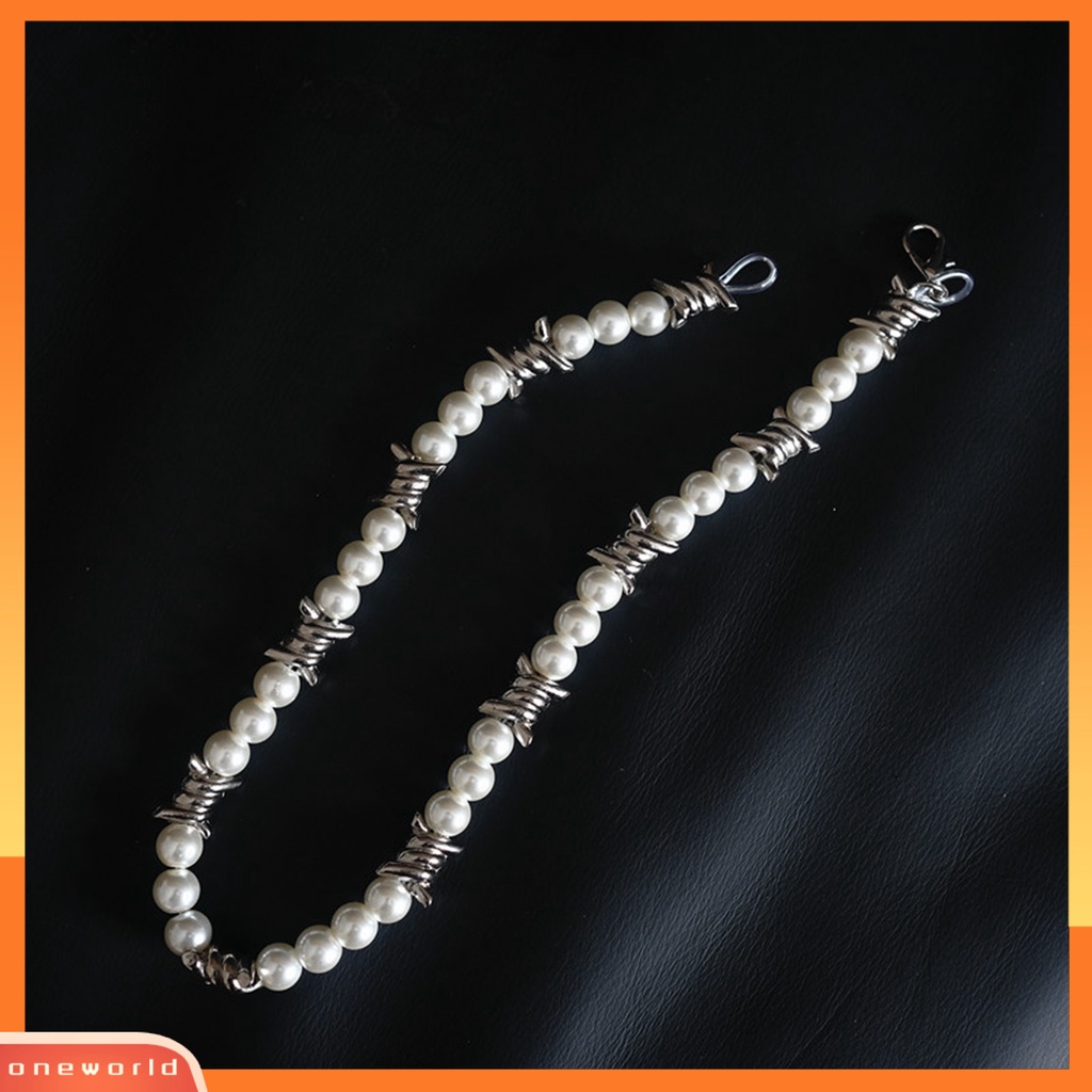 [ONE] Kalung Pasangan Eye-catching Anti Luntur Alloy Shiny Imitasi Pearl Stylish Necklace Untuk Wanita