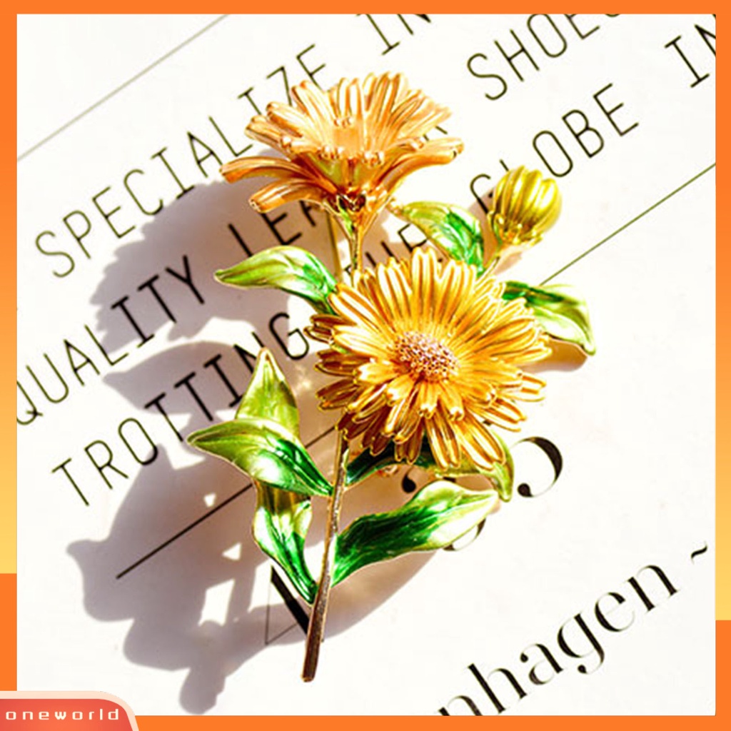 [ONE] Bros Pin Krisan Buket Dicat Perhiasan Berlapis Tahan Lama Bros Baju Dekor