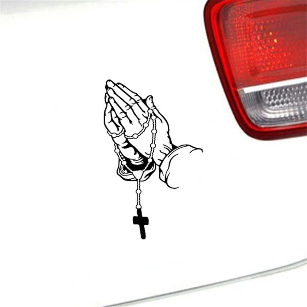 Populer 5PCS Stiker Mobil Motor Auto Styling Christ Prayer Gesture Decal Dekorasi