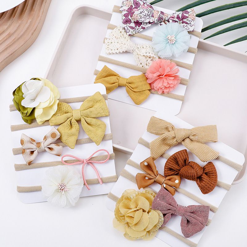 (Pimenova) bandana bayi set isi 5 baby headband bunga pita renda