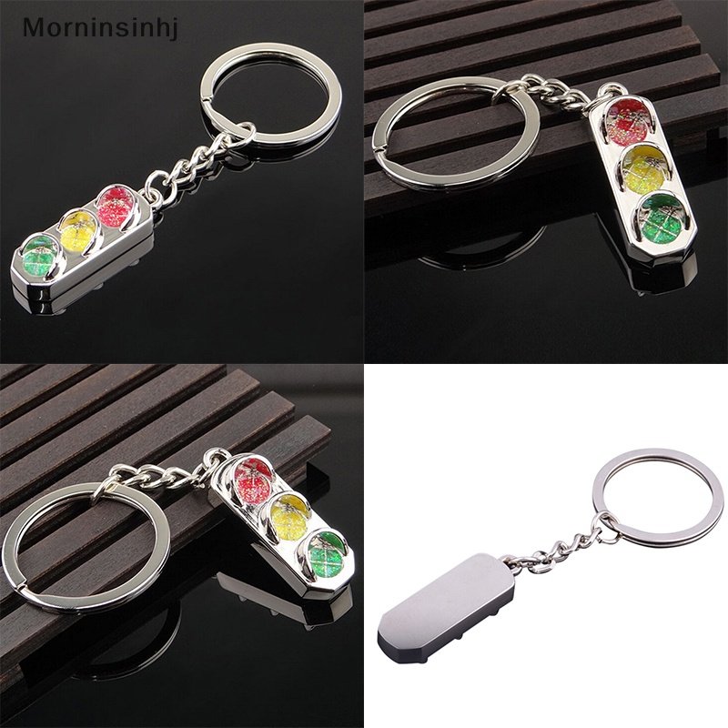 Mornin Baru Lampu Lalu Lintas Mini Gantungan Kunci Mobil Rantai Klasik 3D Keyfob Keychain Hadiah id