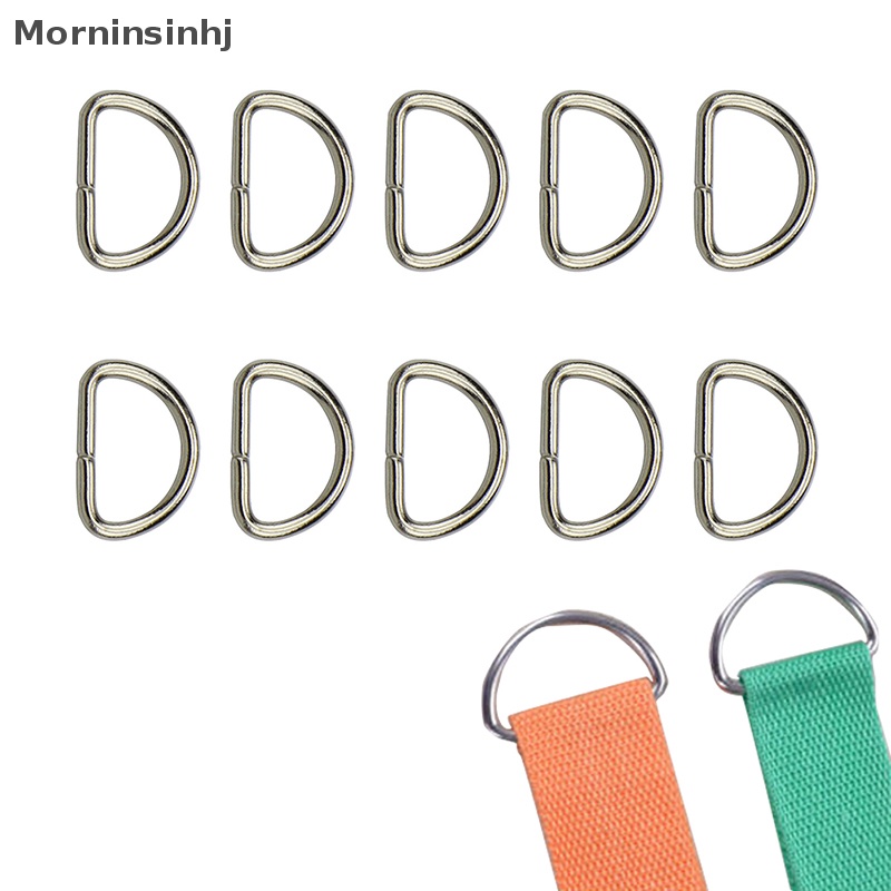 Mornin 10Pcs Metal D Ring D-rings Dompet Gesper Untuk Pakaian Tas Case Tali Web Belt id