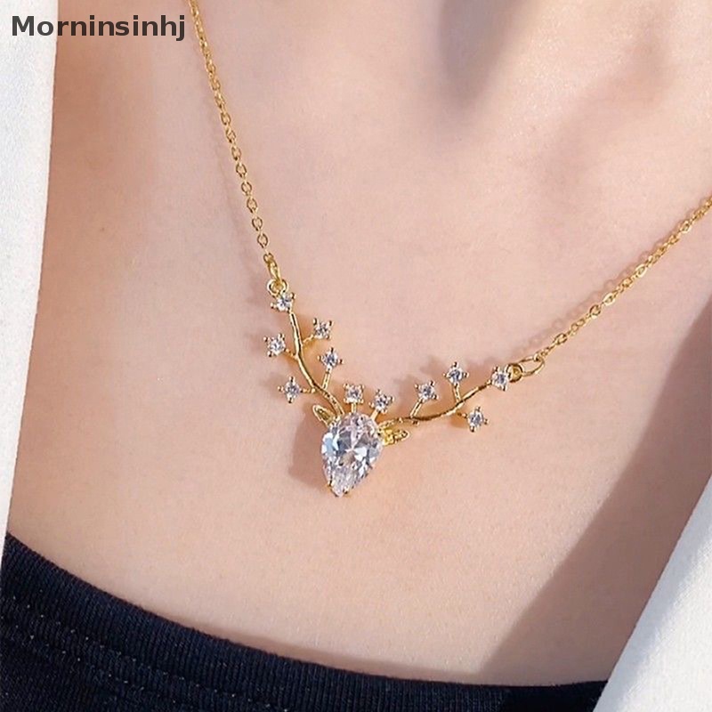 Mornin Perhiasan Fashion Satu Rusa Memiliki Anda Elk Kecil Kalung Untuk Wanita High-end Temperamen Liar Tulang Selangka Rantai Liontin Hadiah Ulang Tahun id