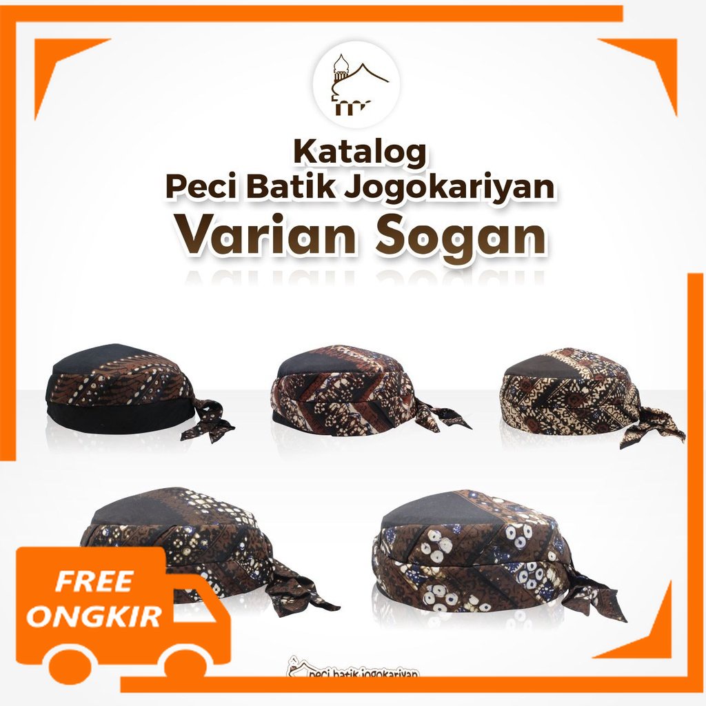 Peci Batik Jogoakryan Jogokariyan Motif Sogan songkokpeci udeng kopeah kupluk
