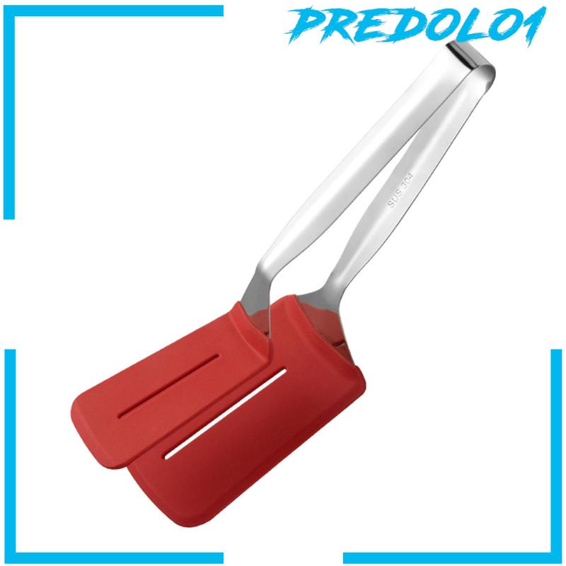 [Predolo1] Klip Steak Stainless Steel Silikon Penjepit Masak Dapur Untuk Pie Hamburger