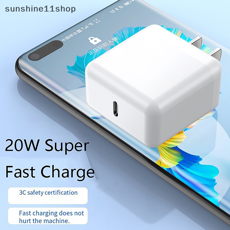 Sho PD 20W Single Dan Dual Port Fast Charging Head Portable Safe Smart Phone Charger Fast Type-C Langsung Charger Untuk Handphone N