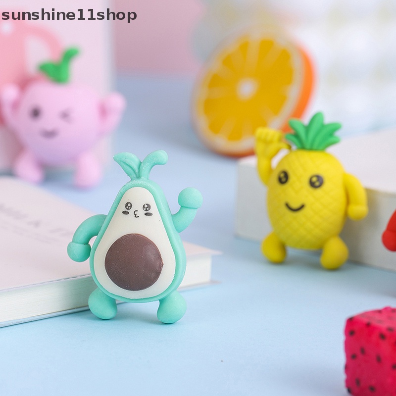 Sho Random Lucu Kreatif Penghapus Boneka Buah Dengan Lubang Mini Eraser Kawaii Stationery Sekolah Kantor Perlengkapan Koreksi Anak Karet N