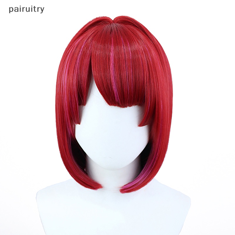 Prt 1Pc Arima Kana Cosplay Wig Oshi No Ko 33cm Pendek Bobo Wig Merah Campur Pink Wig Hea PRT