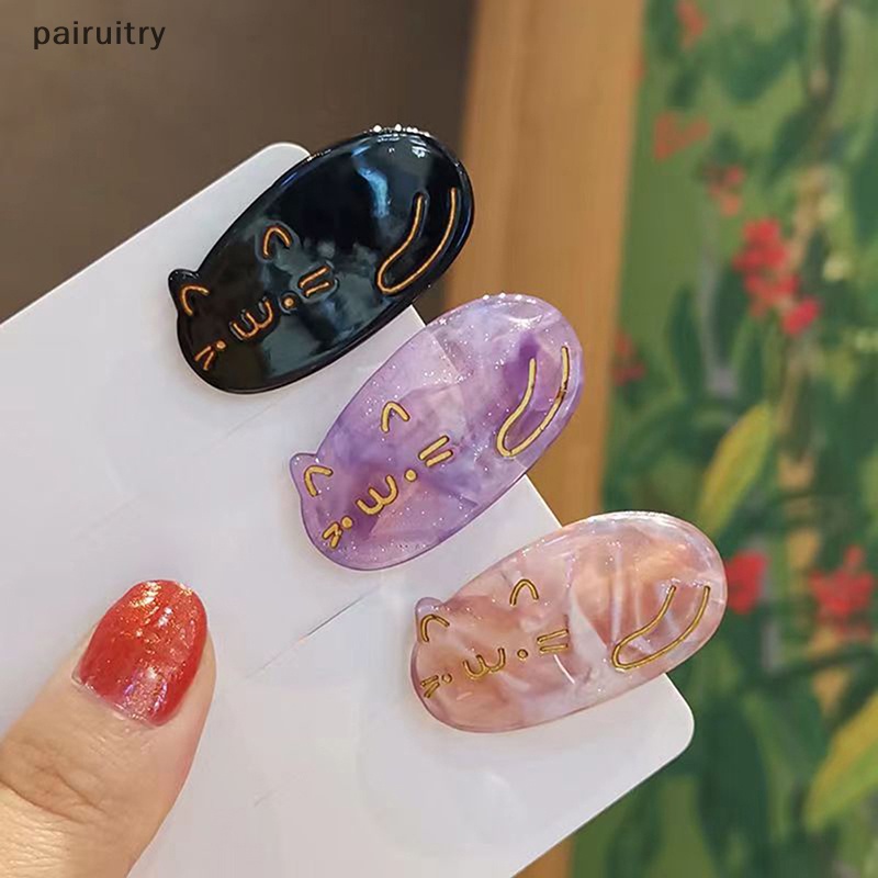 Prt Lucu Kucing Kecil Asetat Jepit Rambut Untuk Wanita Gadis Hair Clip Korea Manis Headband Jepit Fashion Aksesoris Rambut Anak Ornamen PRT