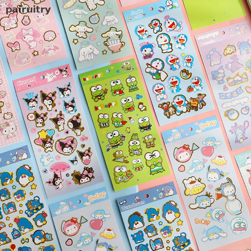 Prt Seri Koleksi Lucu Kartun Hewan Leaflet Pvc Tahan Air Bronzing Stiker Tangan Akun Korea Diy Stationery Sticker PRT