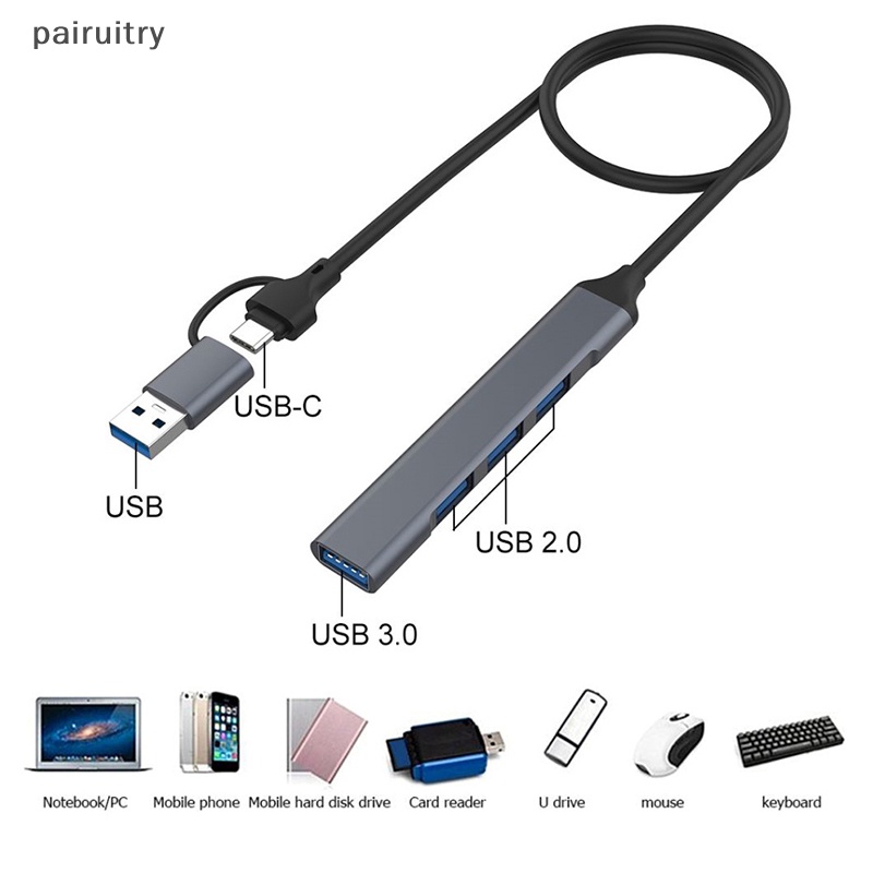 Prt 4port USB 2.0/USB 3.0 HUB Docking Adapter 5Gbps Transmisi Kecepatan Tinggi Multi-port USB Splitter Expander Untuk Komputer PC PRT