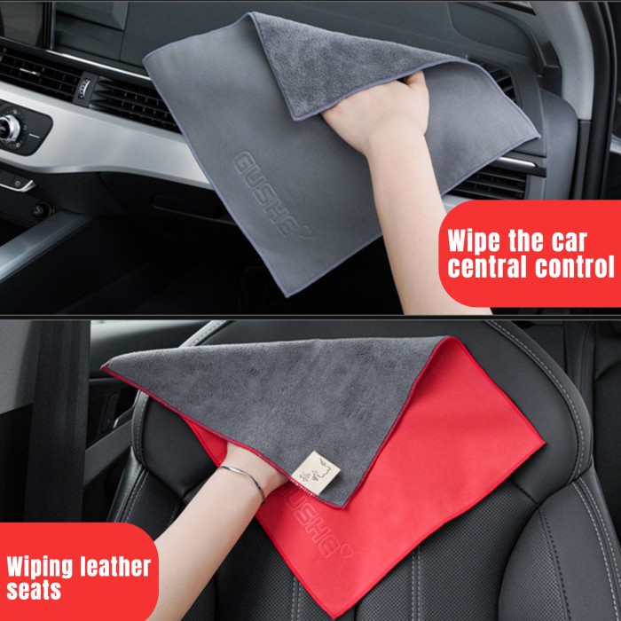 Kain Lap KANEBO MICRO FIBER coral suede microfiber chamois 2 in 1 cuci mobil motor detailing 30x30 30x60 detailing 2 sisi