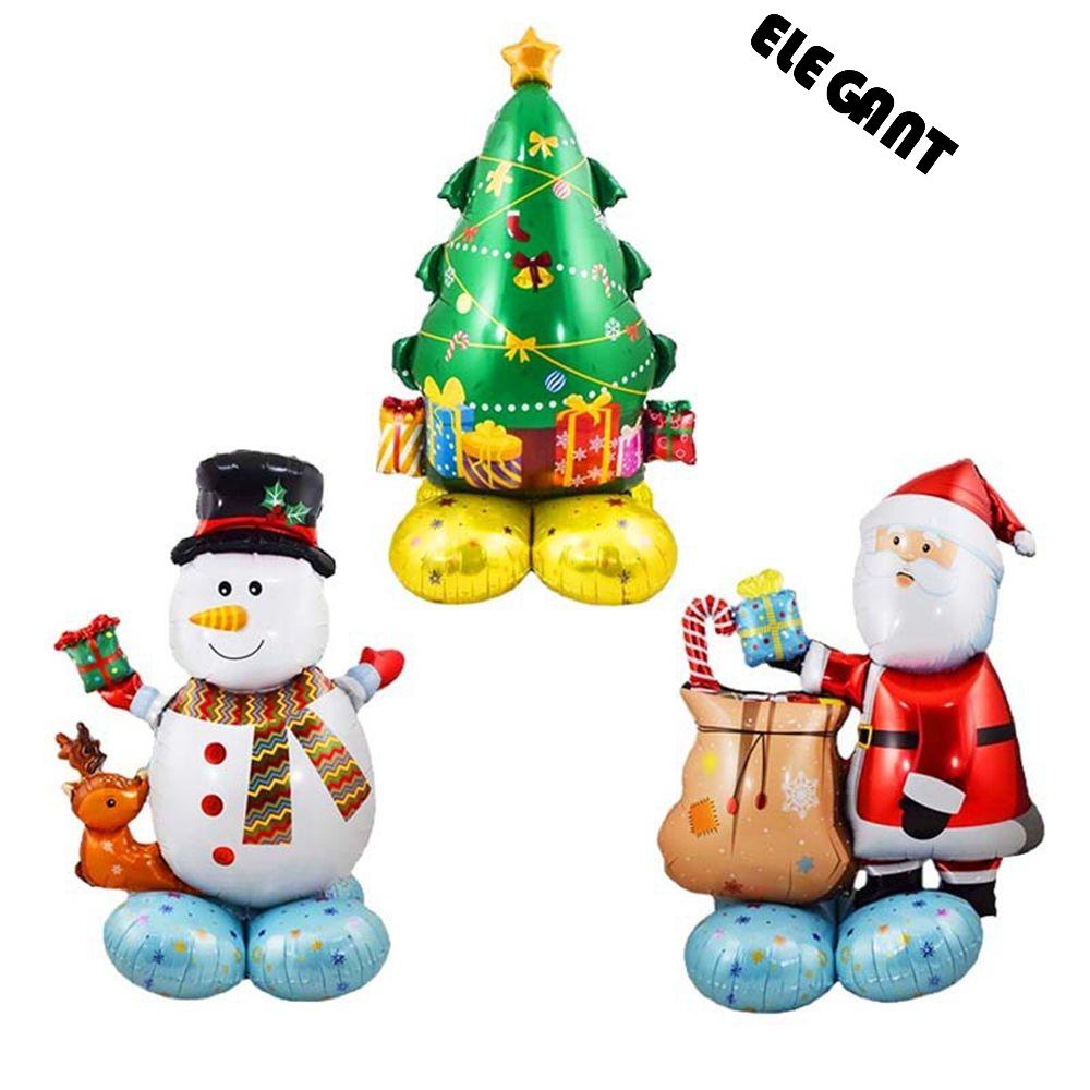 [Elegan] Standing Balon Tiup 1pcs Giant Balloon Mainan Anak Kartun Christmas Series Santa Balloons