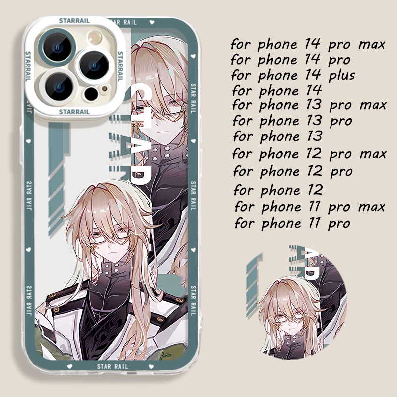 IPHONE Honkai Star Rail Himeko Luocha Soft Phone Case Kompatibel Untuk Iphone14 11 13 12 Pro Max XS XR X8 7 6S Plus Mini Kafka Casing Transparan TPU Silikon Shockproof Cover