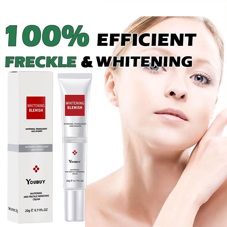 Youbuy Whitening Freckle Cream Remove Dark Spots Anti Freckle Cream Niacinamide Melasma Brighten Cream Pemutih Kulit Mencerahkan Brightening Flek Hitam-20Gr