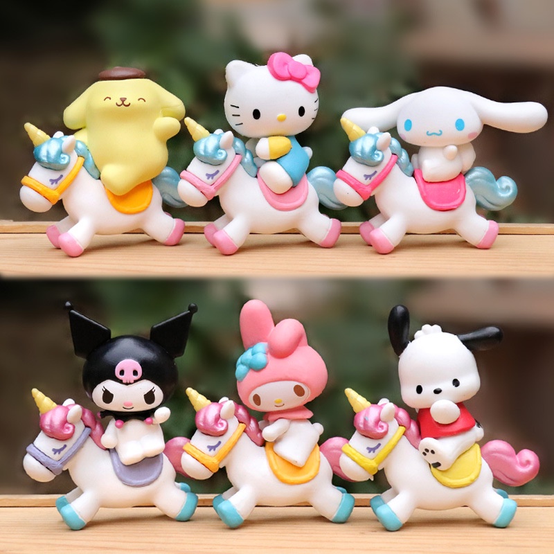 6buah /set Dari Mainan Boneka Action Cinnamoroll Kuromi MyMelody Kartun Lucu Baru, Dekorasi Kue Buatan Tangan