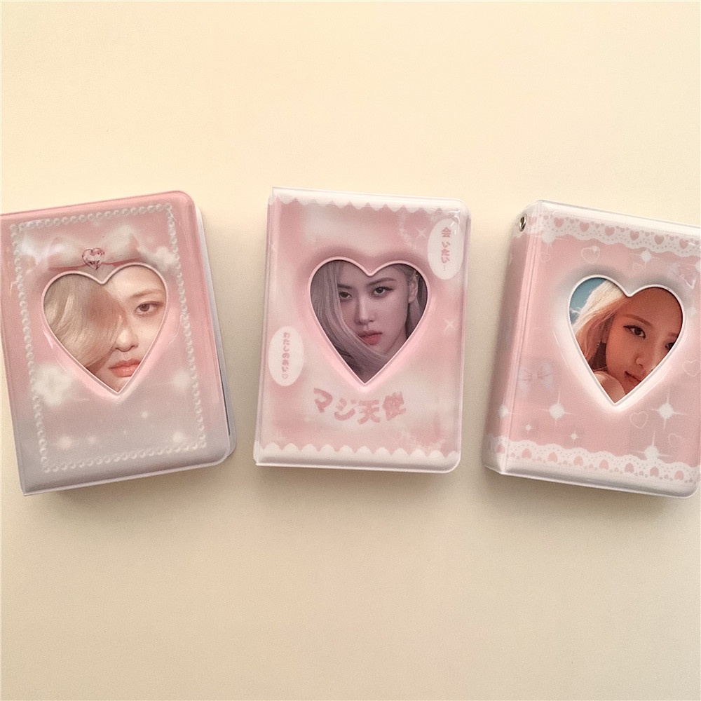 Ins Orange Pink Seri Putih Mutiara Renda 10 cm Polaroid mini Album Foto Star Chasing Aidou Photocard Card Book Storage