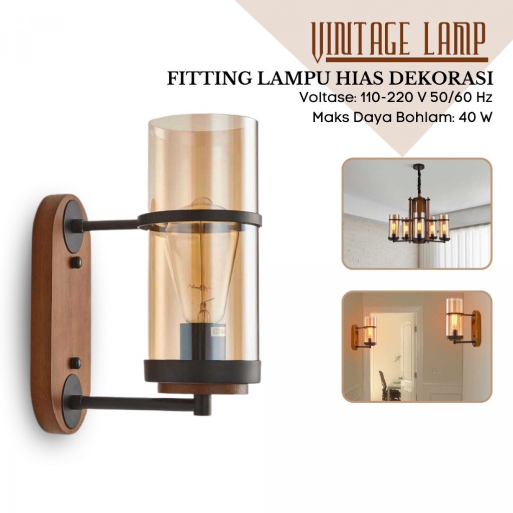 LITU Fitting Lampu Hias Dinding Dekorasi Vintage Lamp 220V 40W E27