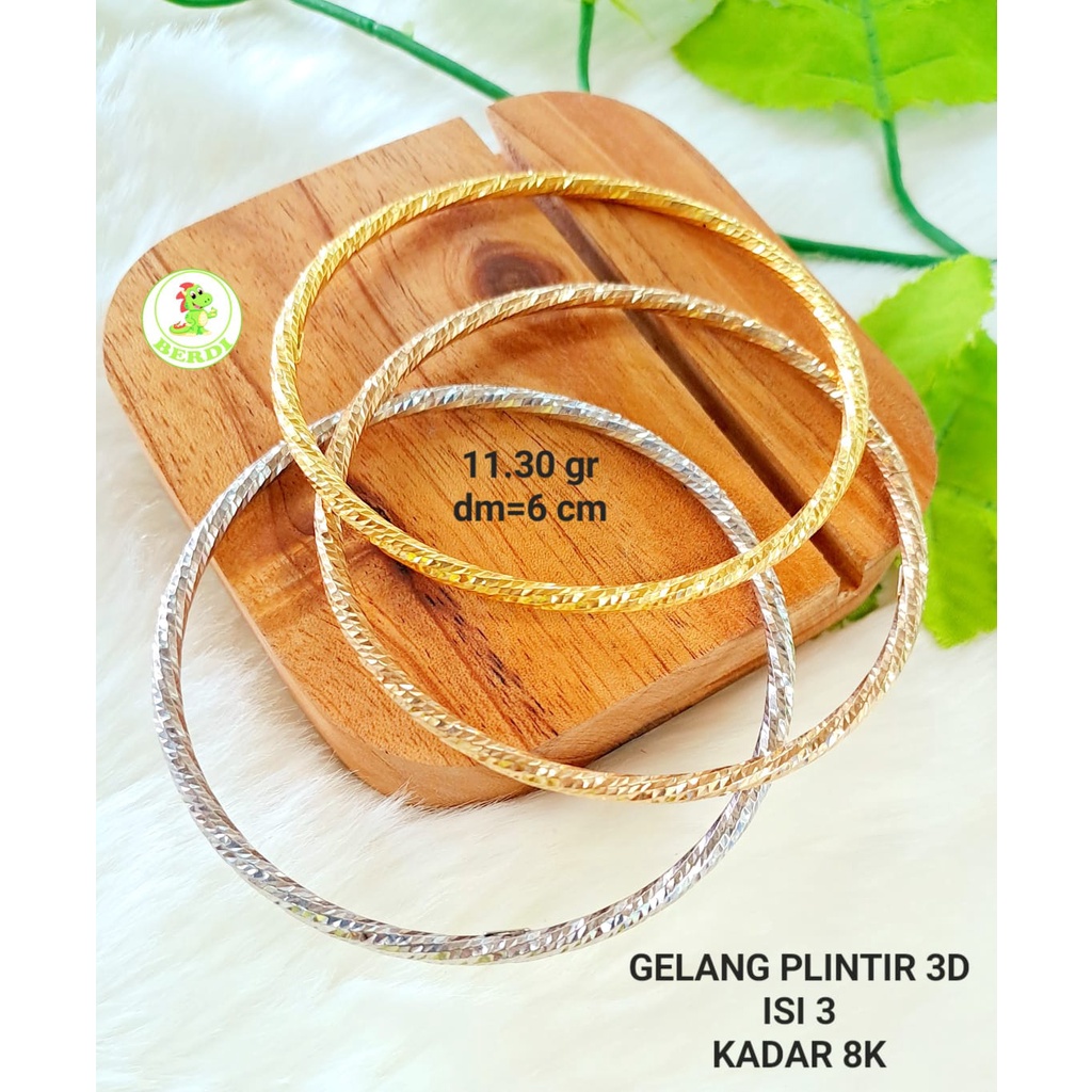 Gelang kroncong 3 warna terbaru kadar 375 8k
