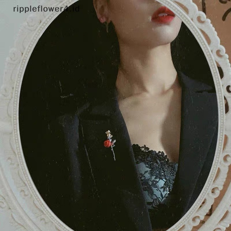 {rippleflower4.id} Bros Bunga Mawar Merah Untuk Wanita Elegan Tulip Flower Bouquet Lapel Pins~