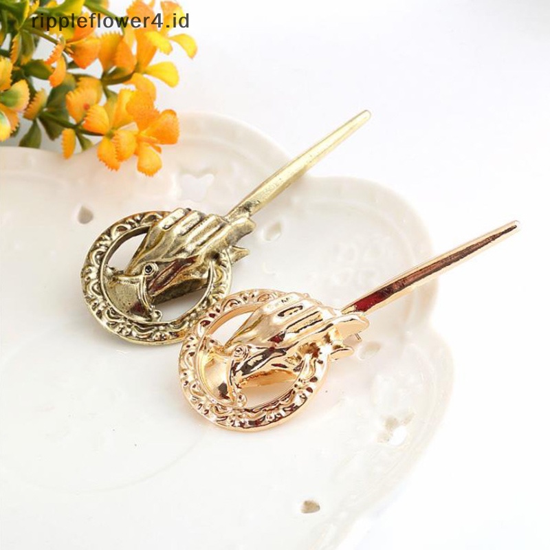 {rippleflower4.id} Vintage Game of Thrones Tangan Raja Ratu Lapel Kostum Bros Alloy~