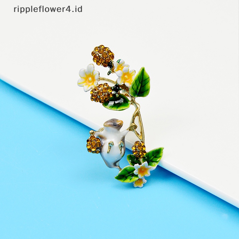 {rippleflower4.id} Bros Raspberry Pengambil Tupai Untuk Wanita Lucu Cute Animal Fashion Design Pin New Flower Aksesoris Hadiah~