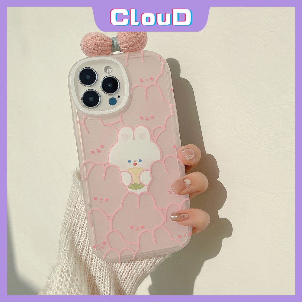 Couple Cover Untuk Realme 9i 65 8 5 10 5i 7i 8i 6s 8Pro C25s C30 C11 C12 C20 C31 C25Y C55 C21Y C17 C35 C15 C21 C17 C20A GT C3 C26 Kelinci Lucu Tulip Kartun 3D Ikatan Simpul Case