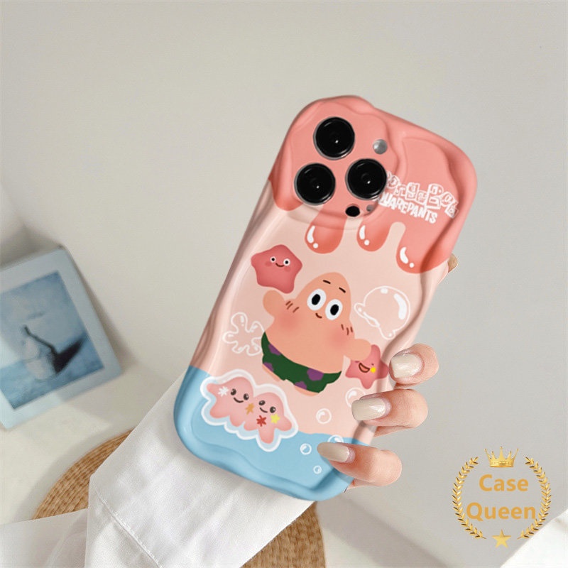 Lovely Ice Cream SpongeBob Patrick Star Kartun Cute Case Untuk Redmi A2 10 10A 9C NFC 9C A1 9A Redmi Note11 11s 9 8 Cute Rabbit Doraemon 3D Wavy Curved Edge Couple Cover