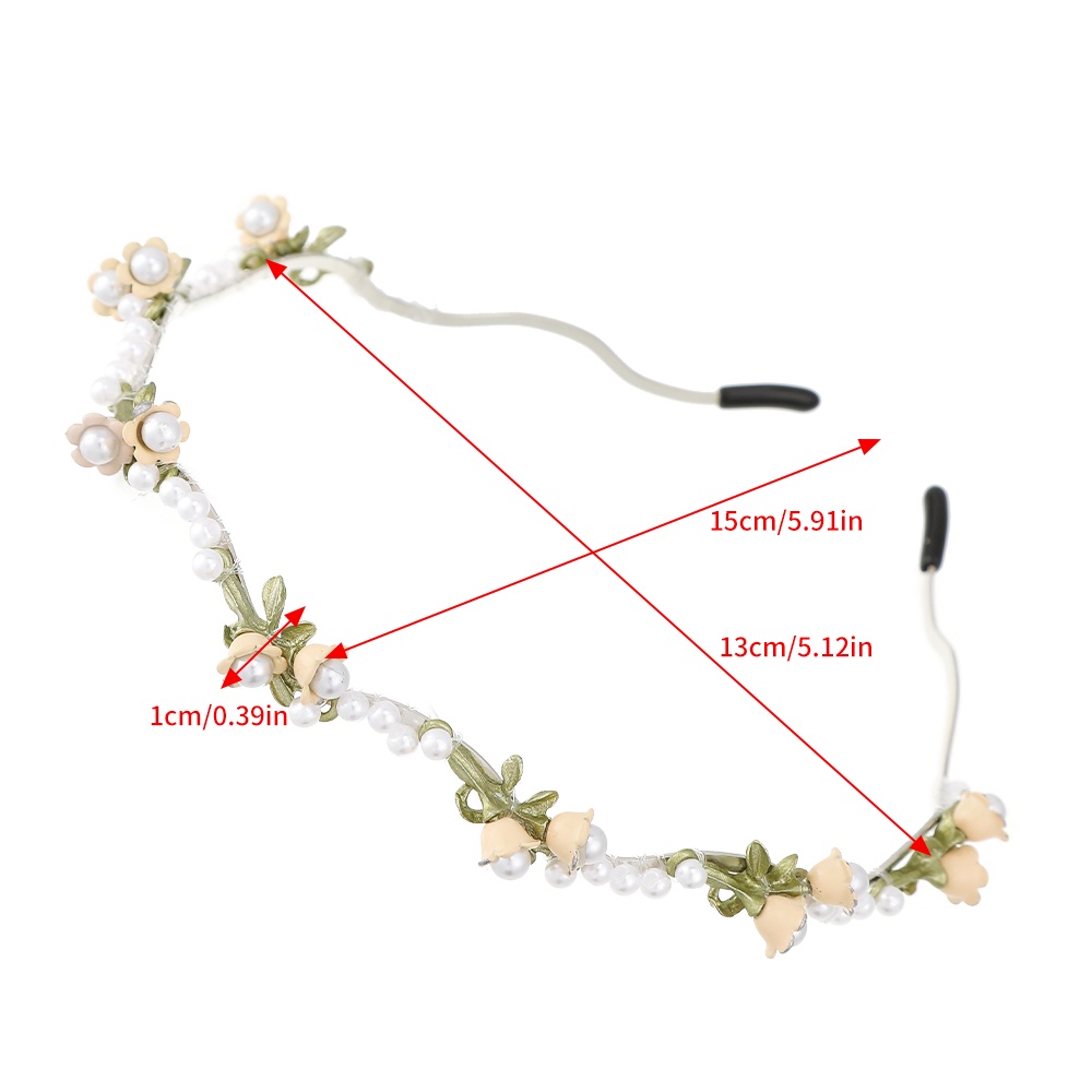 Paduan Bunga Mutiara Bando Fashion Gelombang Rambut Band Aksesoris Rambut Wanita