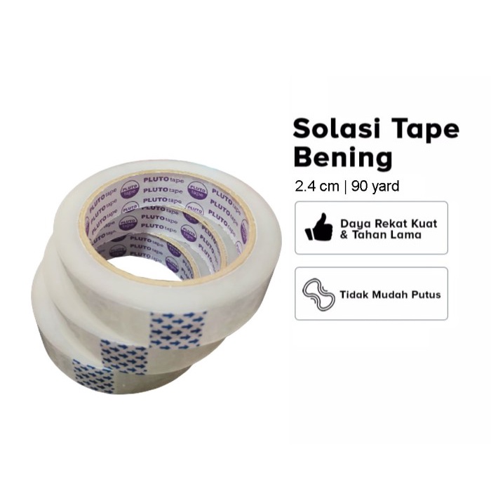 

Isolasi Selotip Lakban Bening / Coklat 24mm x 90 Yard - Bening