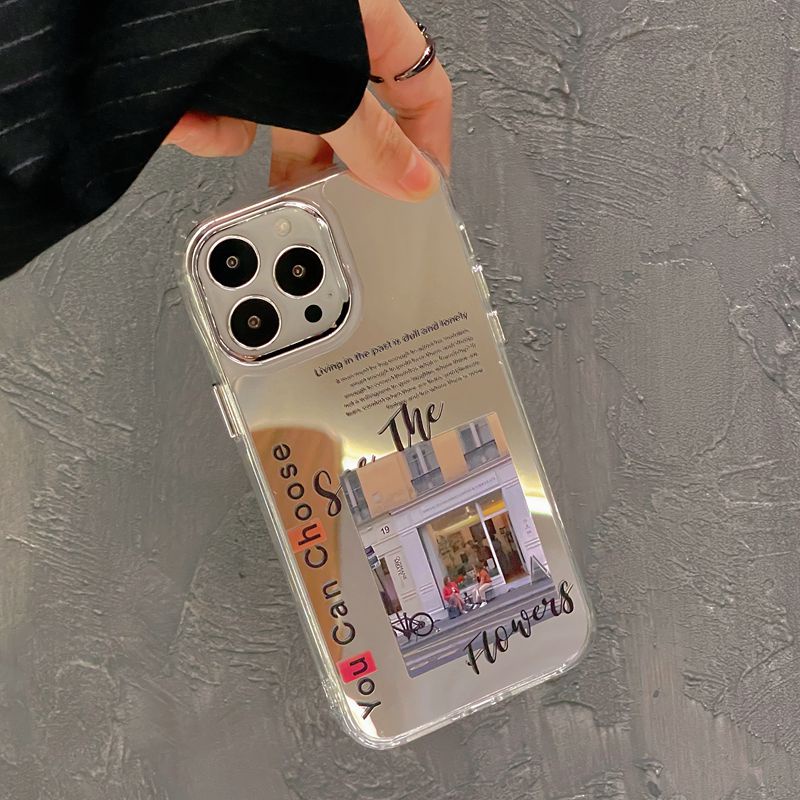 Fashion Silver American Picture Mirror Soft TPU Case iP iPhone 11 12 13 14 Pro Max New Woman Girl FTD Casing Apple