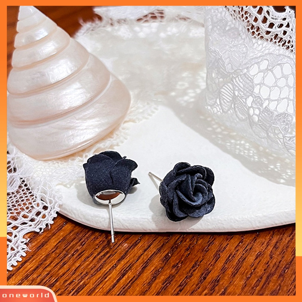 [WOD] 1pasang Anting Wanita Gaya Gelap Indah Telinga Dekorasi Kepribadian Biru Enchantress Rose Retro Ear Studs Untuk Pacaran