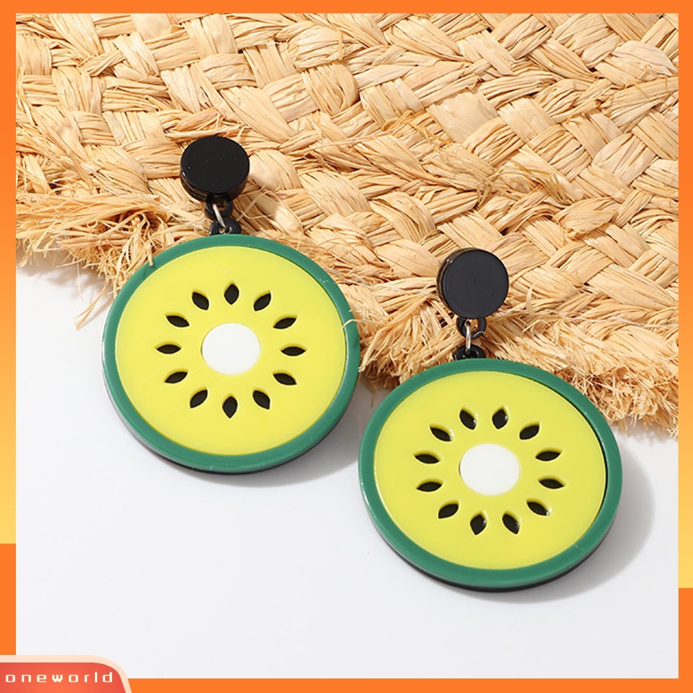 [WOD] Lucu Semangka Lemon Strawberry Fruit Series Menjuntai Wanita Ear Studs Earrings